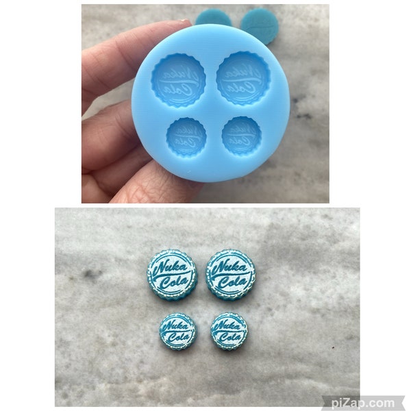 Nuka Cola Caps Stud Earring Set Silicone Mould, Fallout