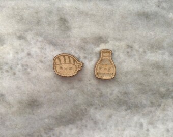 Kawaii, Sushi and Soy Stud Earring, Silicone Mould, Jewellery Mould, Earring Mould, Food Jewellery