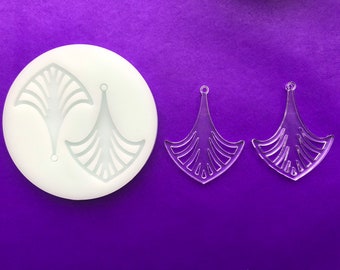 Patterned Anchor/Fan Dangle Earring Silicone Mould