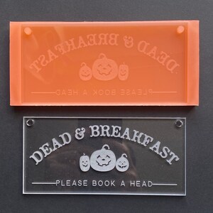 Plaque d&#39;Halloween Dead and Breakfast / Moule décoratif en silicone