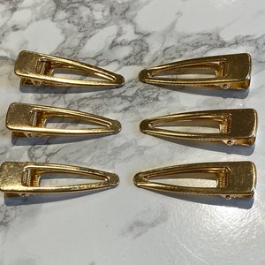 Gold / Silver Hair clips, barrette clips, 3 pairs, crocodile clip, alligator clip,