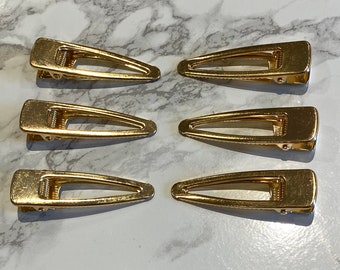 Gold / Silver Hair clips, barrette clips, 3 pairs, crocodile clip, alligator clip,