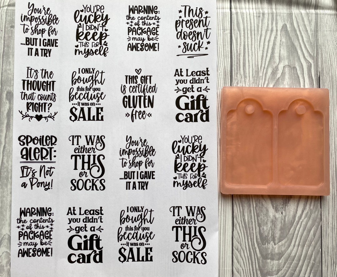 Gift Tag Silicone Mould With Funny Christmas Gift Tag Quotes Etsy UK