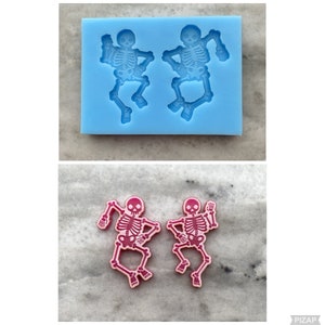 Dancing Skeletons, Silicone Mould, Jewellery Mould, Earring Mould, dangle Earring, Spooky, Halloween