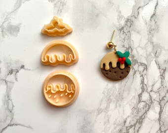 Christmas Pudding Clay Cutter / Polymer Clay Cutter / Polymer Clay Tools / Jewellery Making / 3 Piece Cutter