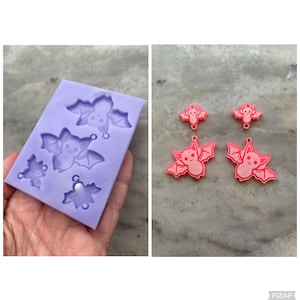 Cute Bats Earring, Silicone Mould, Jewellery Mould, Earring Mould, Dangle Earring,
