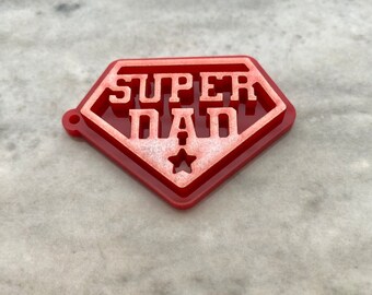 Super Dad 3D Keychain, Silicone Mould, Fathers Day