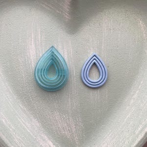 Lined Teardrop Clay Cutter / Polymer Clay Cutter / Polymer Clay Tools / Jewellery Making