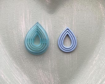 Lined Teardrop Clay Cutter / Polymer Clay Cutter / Polymer Clay Tools / Jewellery Making