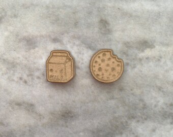 Kawaii, Milk and Cookies Stud Earring, Silicone Mould, Jewellery Mould, Earring Mould, Food Jewellery