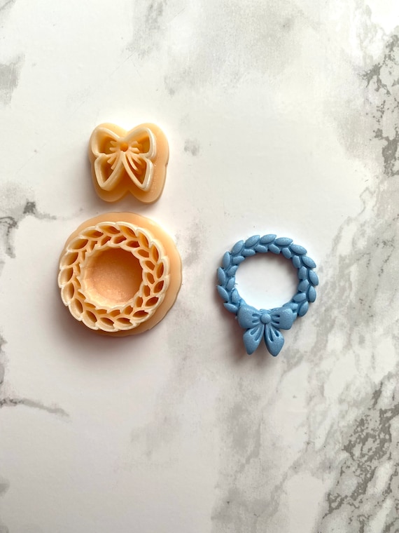 Christmas Wreath 2 Clay Cutter / Polymer Clay Cutter / Polymer Clay Tools / Jewellery Making / Christmas Wreath With Bow Cutter