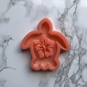 Turtle with Hibiscus Flower Silicone Mould image 1