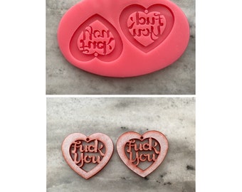 F You Earring, Silicone Mould, Jewellery Mould, Earring Mould, dangle Earring, Rude Earring Mould