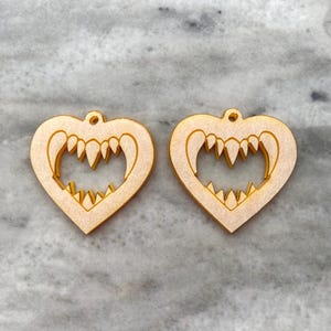 Fang Heart Earring Silicone Mould, Halloween Earring Mould