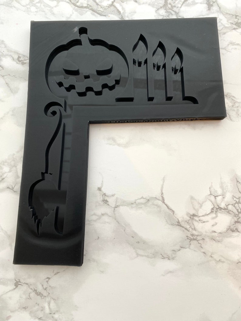 Pumpkin Fire Place / Door Frame Halloween Decoration Silicone Mould image 3