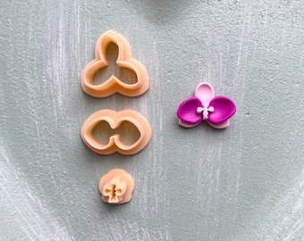 Orchid Clay Cutter / Polymer Clay Cutter / Polymer Clay Tools / Jewellery Making / 3 Piece Cutter Set