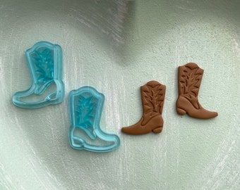Cowboy Boots, Mirrored Pair Clay Cutter / Polymer Clay Cutter / Polymer Clay Tools / Jewellery Making