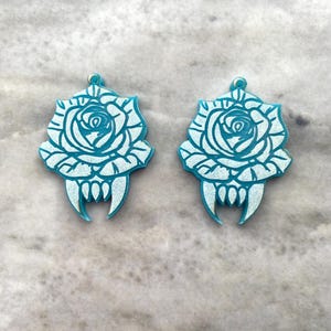 Vampire Rose Earring Silicone Mould, Halloween Earring Mould