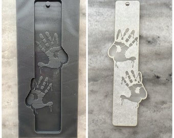 Bloody Handprint Bookmark Silicone Mould, Murder Scene Bookmark, Mould for Resin,