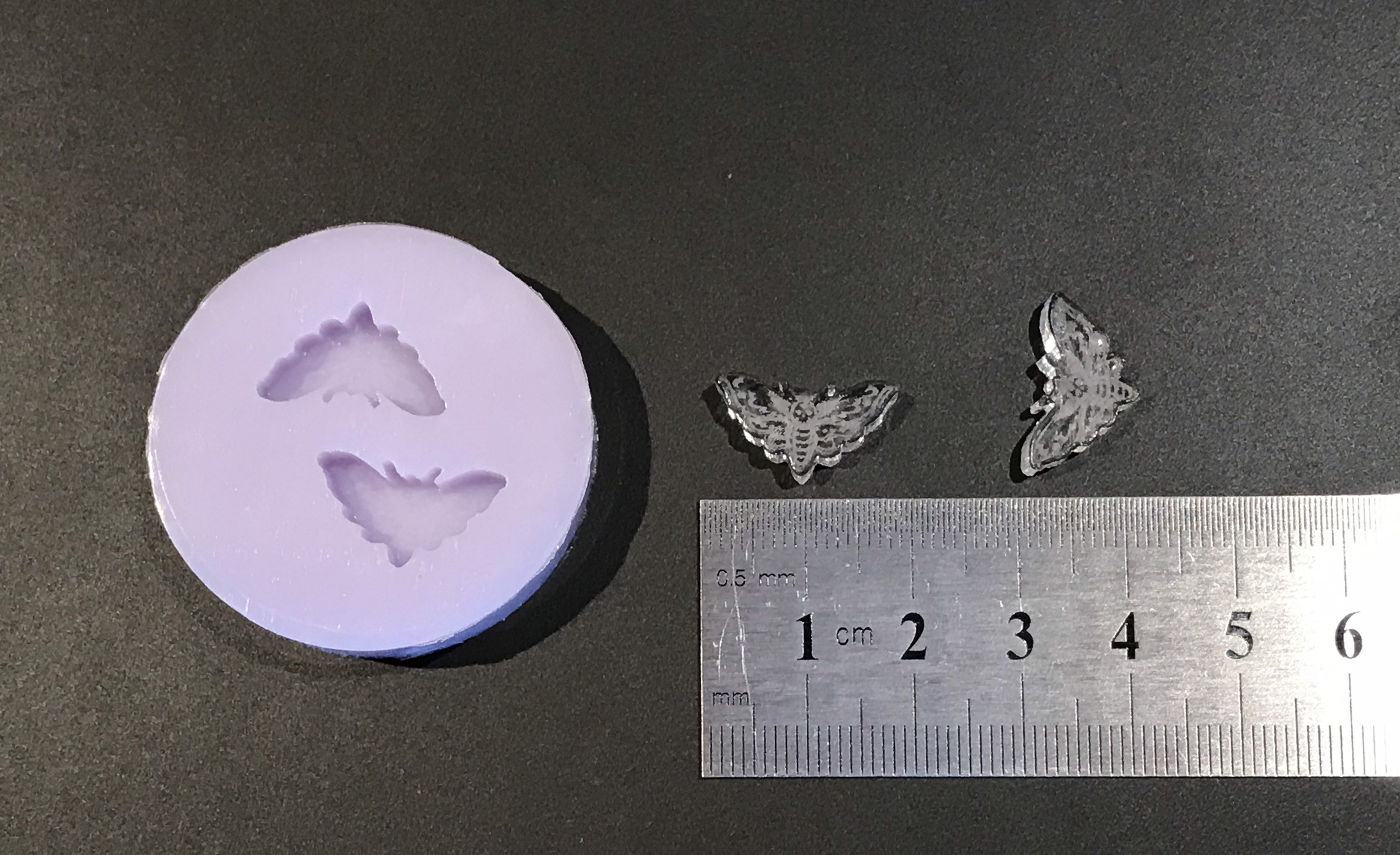Etched Death’s Head Moth Stud Earring Silicone Mould