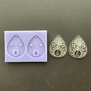 Occult Potion bottle, Earring Silicone Mould, with hole, Dangle Earring Mould, Teardrop Earring mould