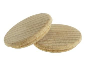 Wooden cover caps, Wood end caps, beech, [15-35 MM] drill hole [PACK 20 PCS]