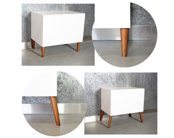 4x Tapered furniture legs Walnut Wooden cabinet legs [6 - 45 CM], solid beech wood, inclined or straight, conical, furniture feet