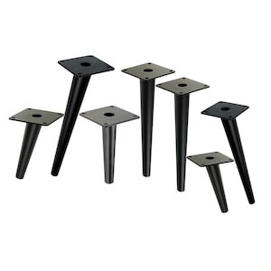 Schwarz Möbelfüße, Sofafüße Metall, Metallfüße schräg oder gerade [13 - 45 CM]