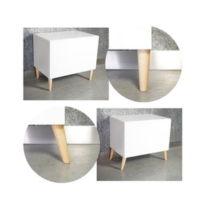 4x Varnished Tapered furniture legs Wooden cabinet legs [6 - 45 CM], solid beech wood, inclined or straight, conical, furniture feet