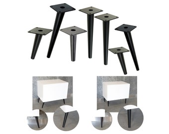 Black Metal cone legs, Scandinavian furniture legs [10 - 71 CM], Modern sofa, oblique, modern straight or inclined cone legs