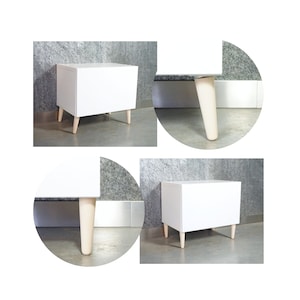 1 x Wooden cabinet legs UNIQ [8 - 45 CM], solid wood, inclined or straight, conical, furniture feet, furniture legs