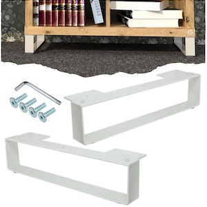 Modern furniture leg, steel, matching Ikea furniture – models Kallax and Besta, loft furniture leg for Ikea furniture, white