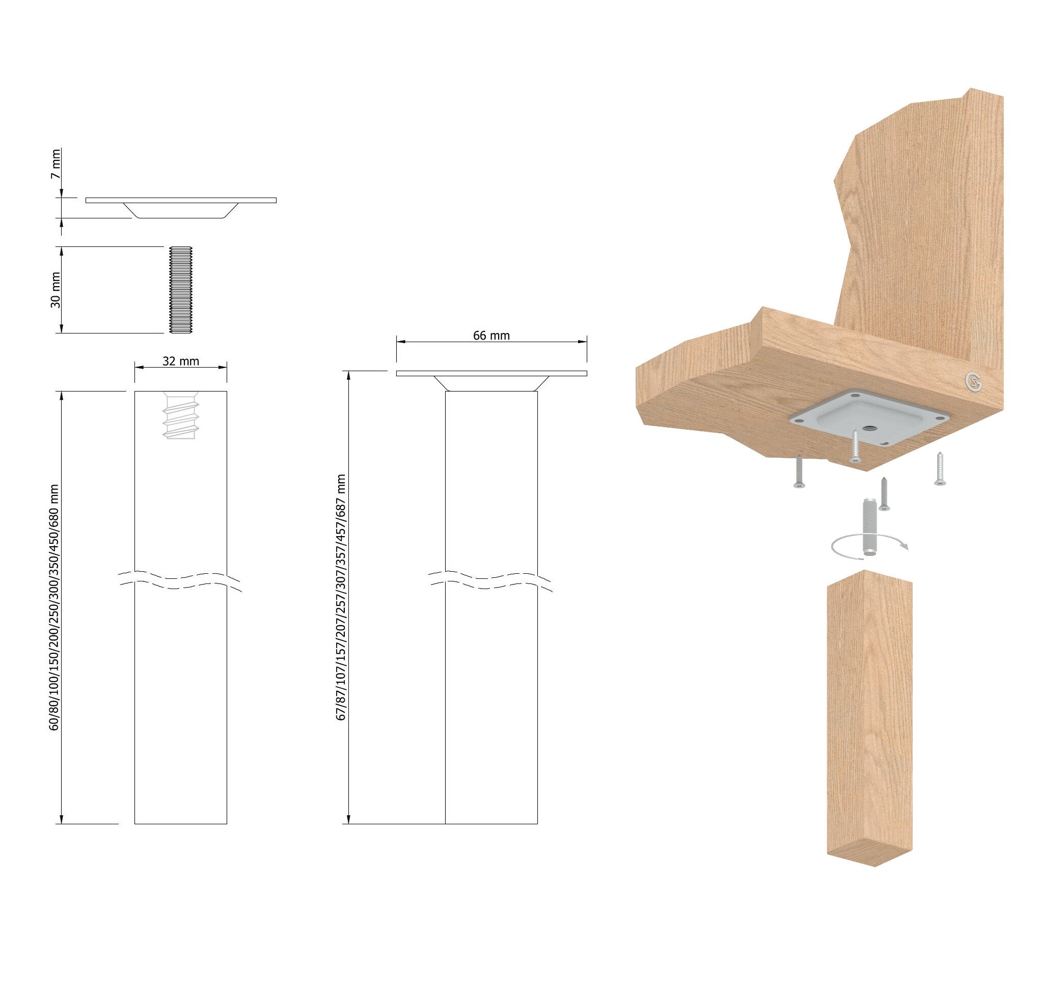Wooden Legs Solid Wood Angle or Straight Conical Etsy UK