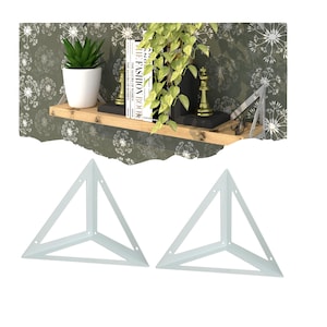 Wandregalhalter Dreieck, Weiß, Metall