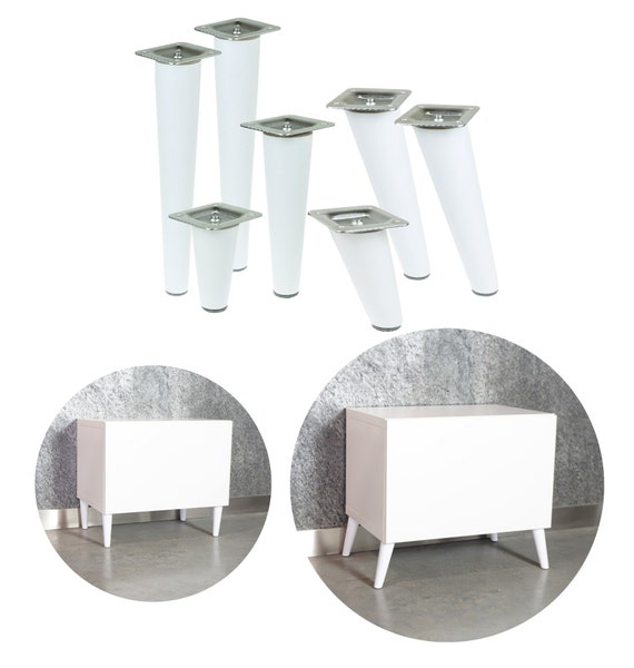 Patas de muebles blancas para armarios 6 45 CM Patas inclinadas rectas o en  forma de cono de haya, patas de madera, patas de haya, patas blancas -   México