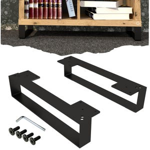 Modern black furniture legs matching IKEA furniture - Kallax, Besta. Rectangular steel furniture legs
