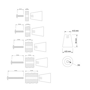 Ein kegelförmiger Knauf aus Buchen oder Eichenholz, bestimmt für den Einbau in Möbel, Ersatz für IKEA-Möbel, moderner Naturknauf. Bild 2