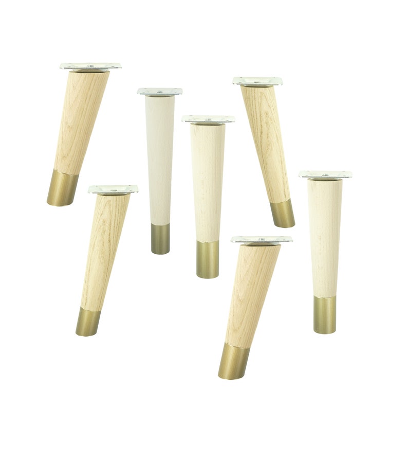 Raw Oak Wooden Legs 8 45 CM Solid Wood Inclined Etsy