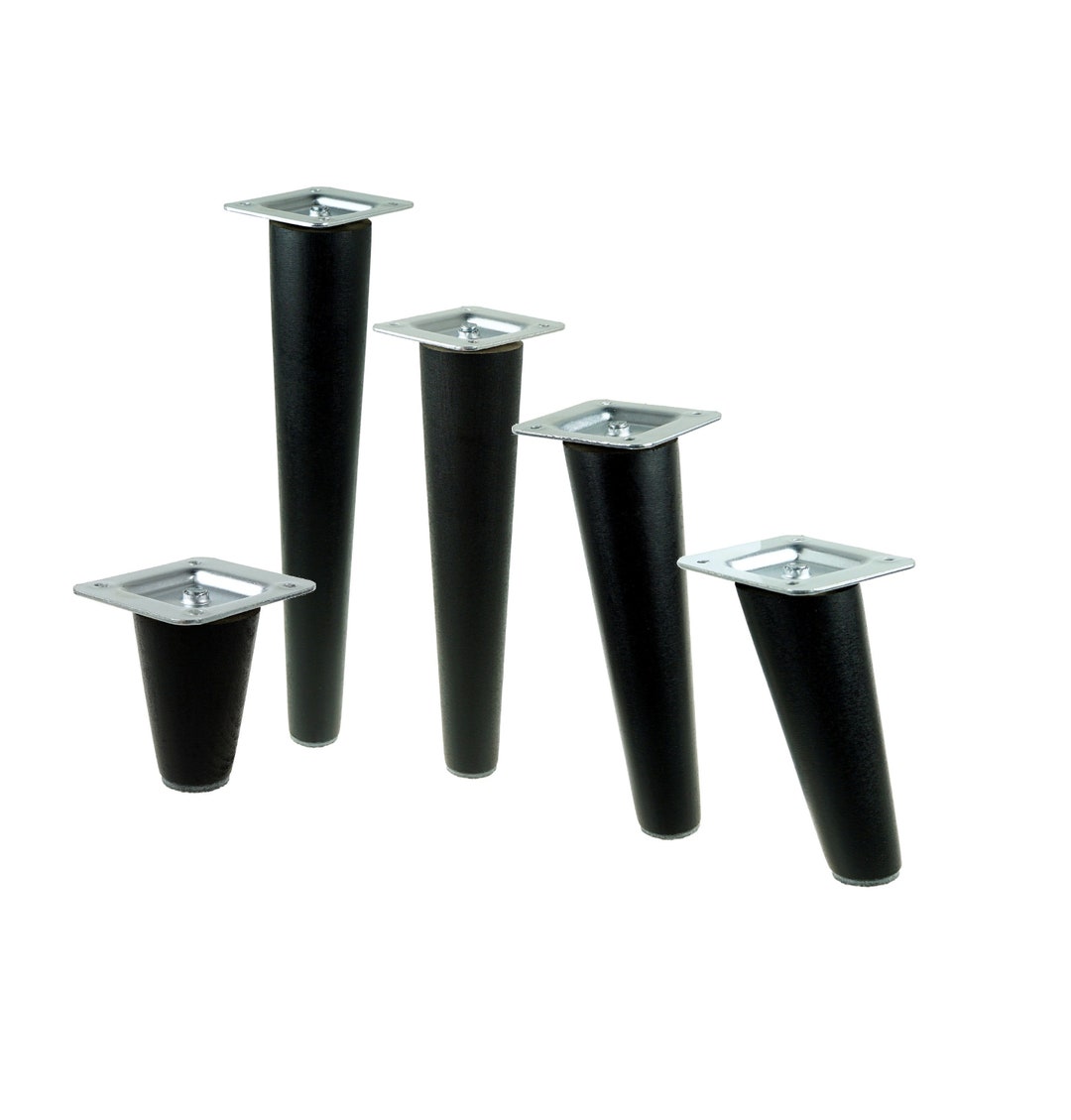 Mid Century, Tapered Furniture Legs Black Wooden Legs 6 45 CM