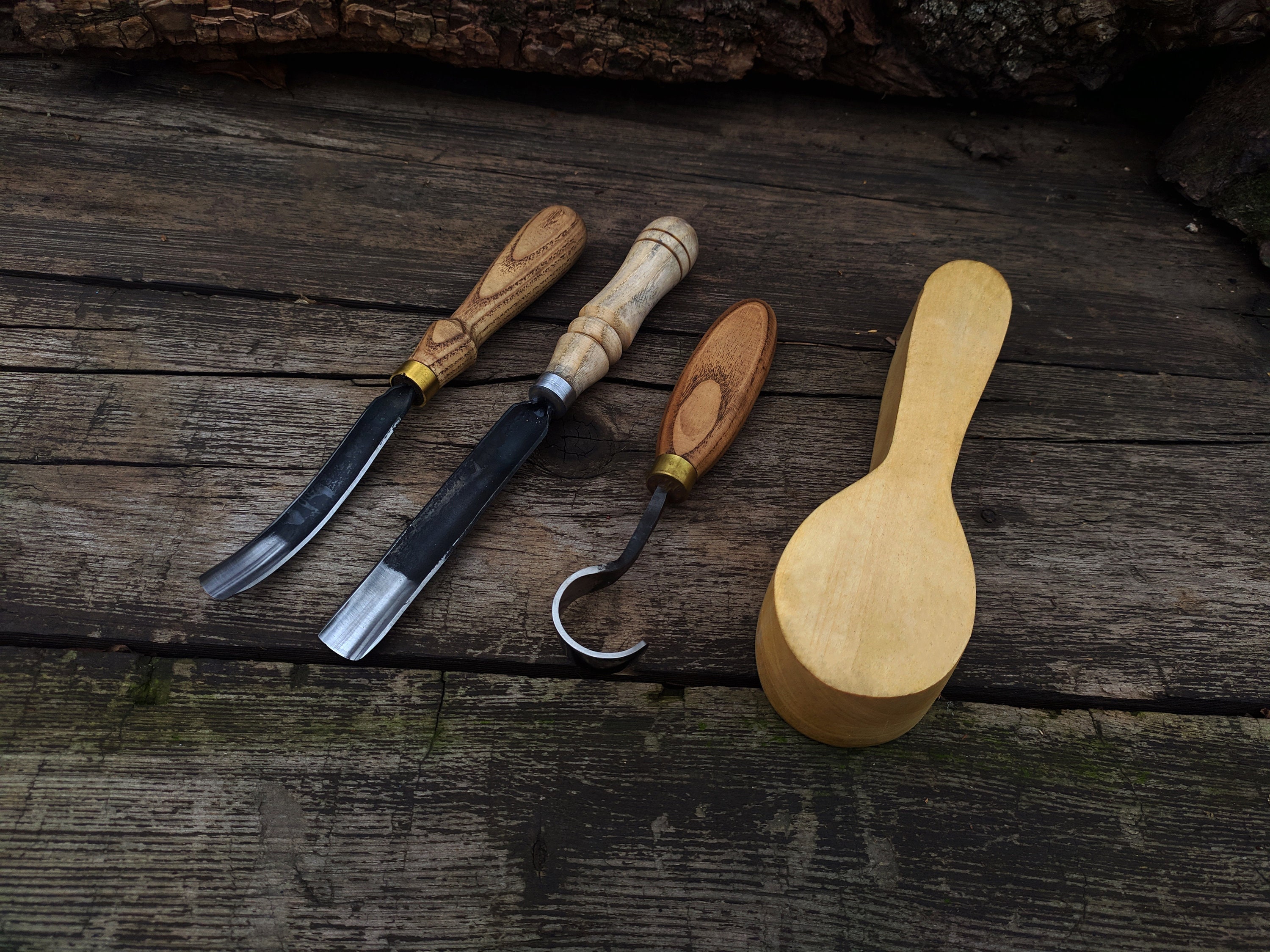 Forged Bent Gouge Set 3pcs. Carving Hook Knife. Wood Carving -  Norway