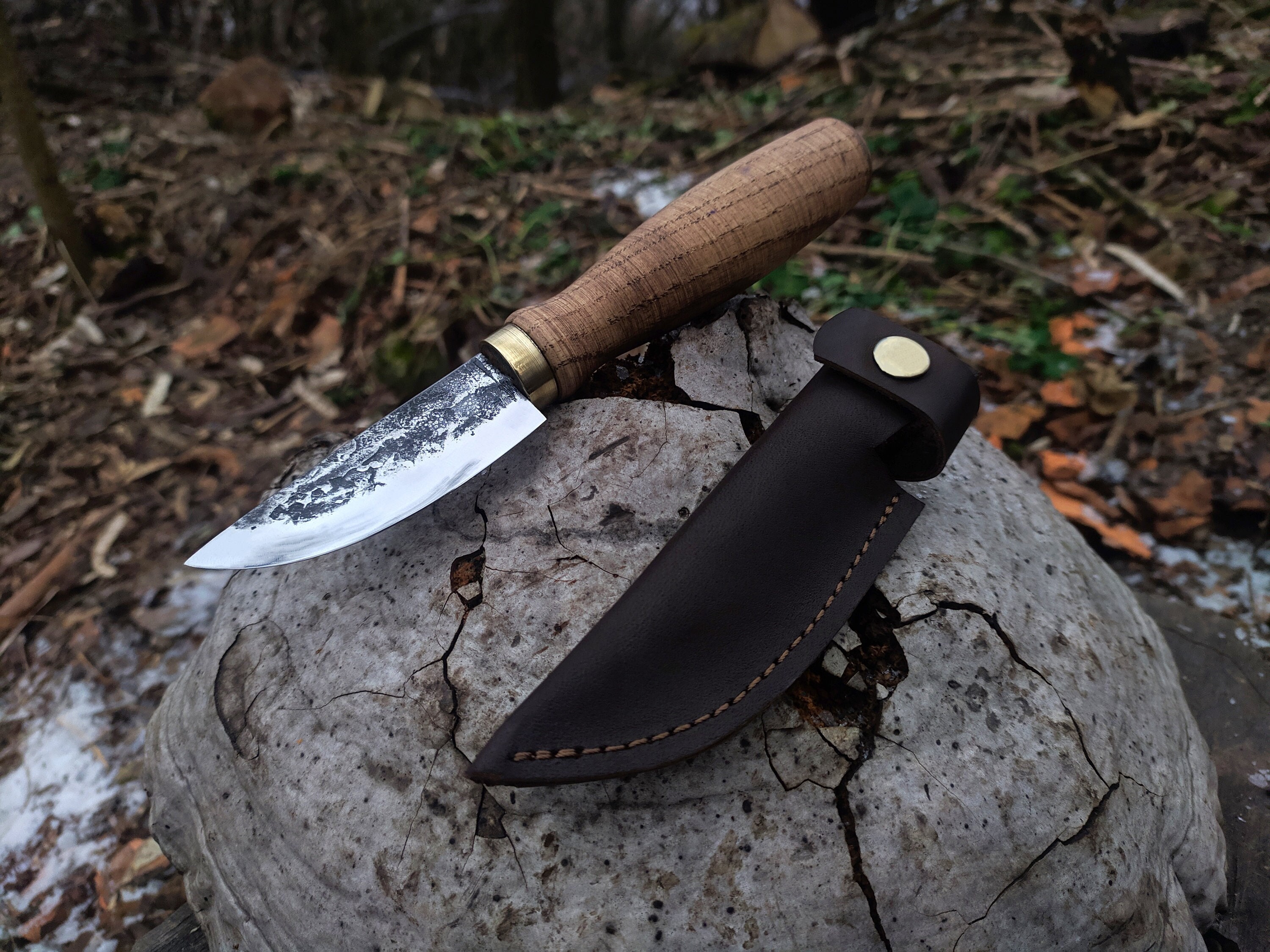 Carving Knife, Whittling Knife, Wood Carving Knife With a Leather Knife  Sheath Beavercraft C4 SH1 