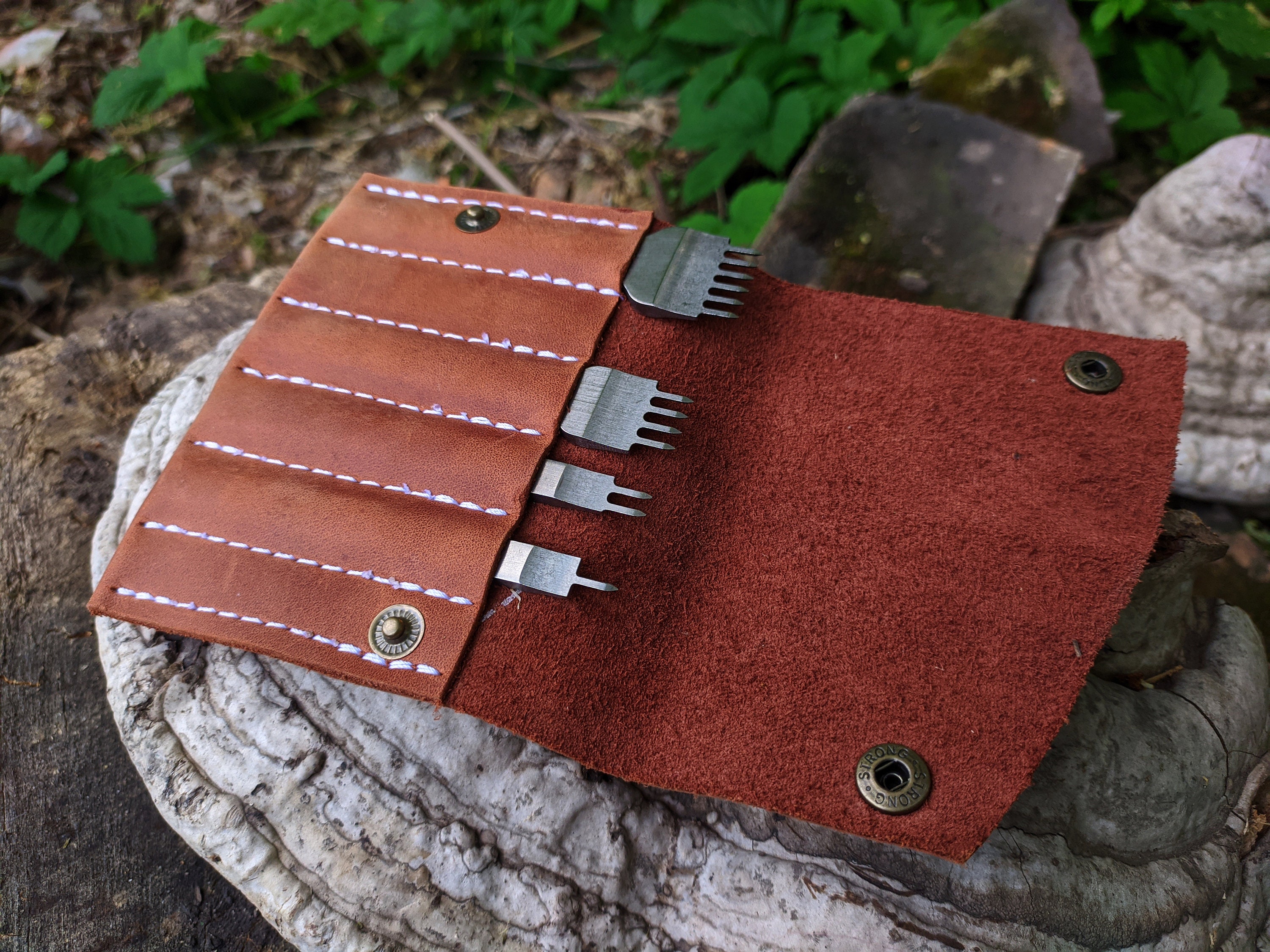 Leathercraft Stitching Oblique Flat Prong Chisel Pricking Iron Leather  Punch Craft Handmade 