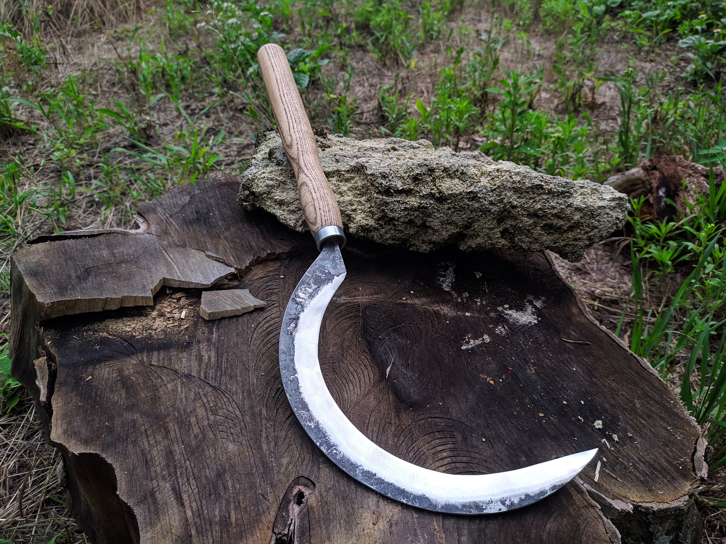Handmade Forged Scythe. Forged Braid Handmade for Collecting Herbs