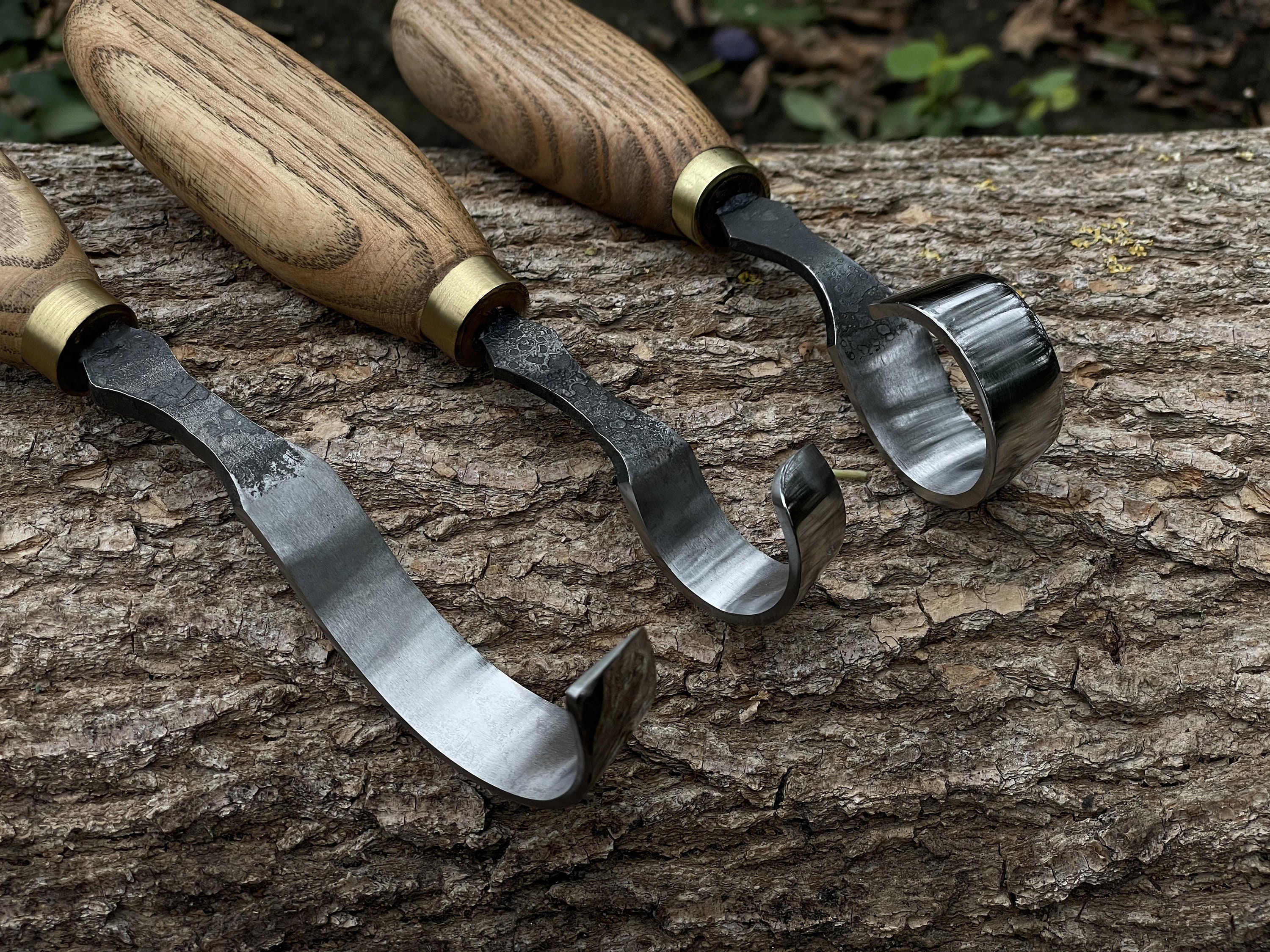 Spoon Carving Knife 25mm SK1oak Handle forged carving chisels Bushcraft,  Living History, Crafts 