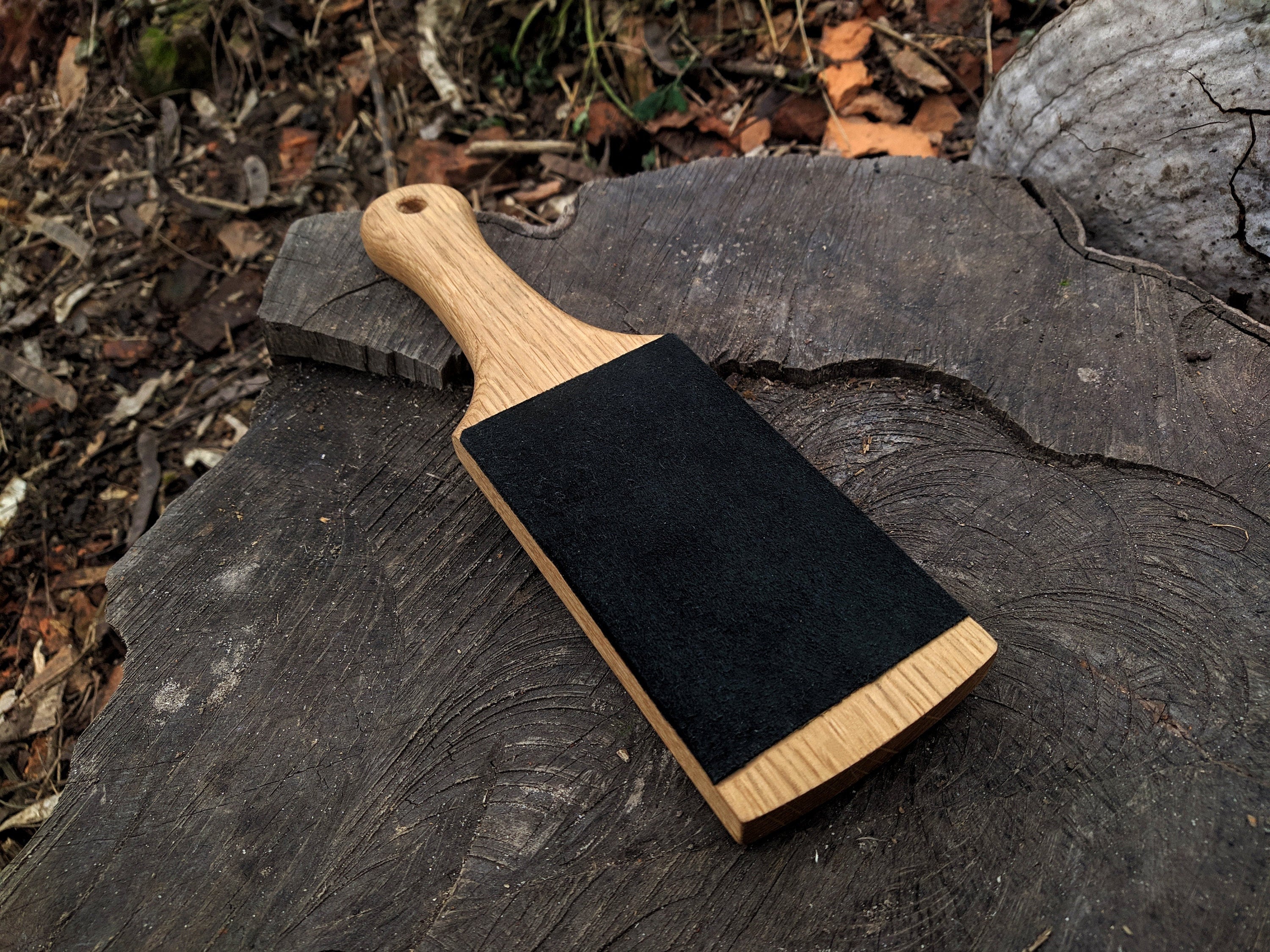 Leather strop wood handle