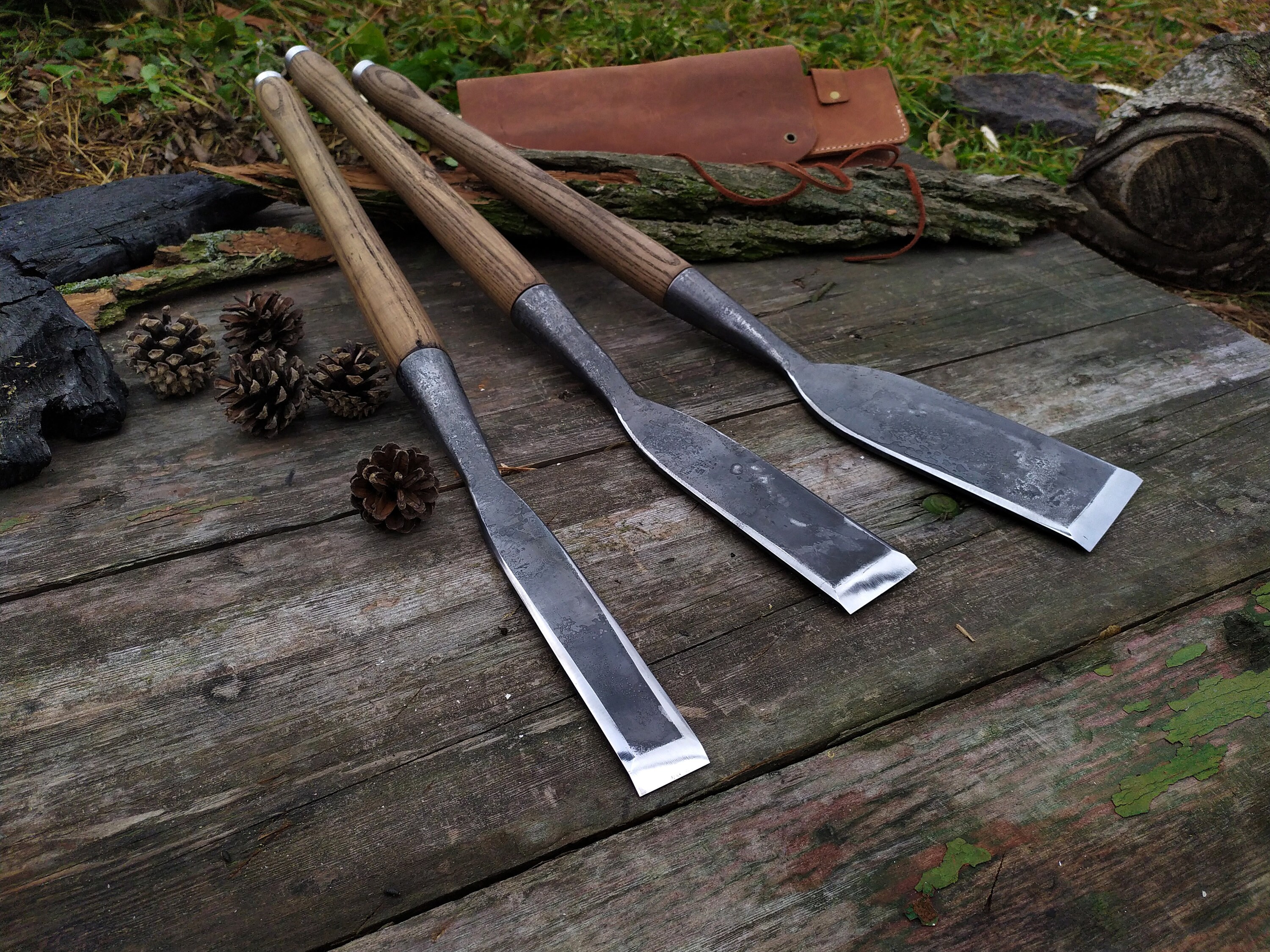 Carpenters Slick Chisel Set 3 Pc Hand From Hardened Etsy UK