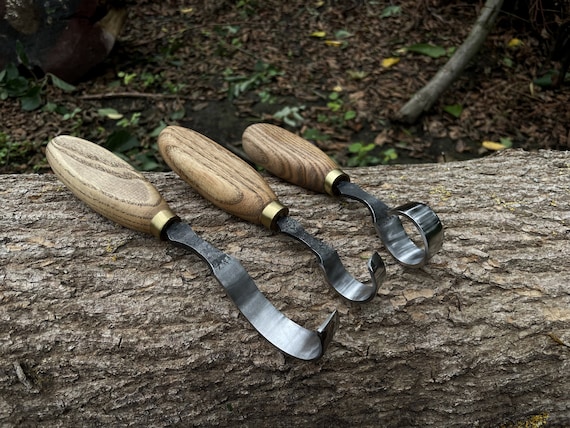 Spoon Carving Knife Set 3pcs. Forged Spoon Carving Knife. Knives Carving  Bowl Kuksa. Spoon Carving Tools. Hand Forged Wood Carving Tool. -   Finland