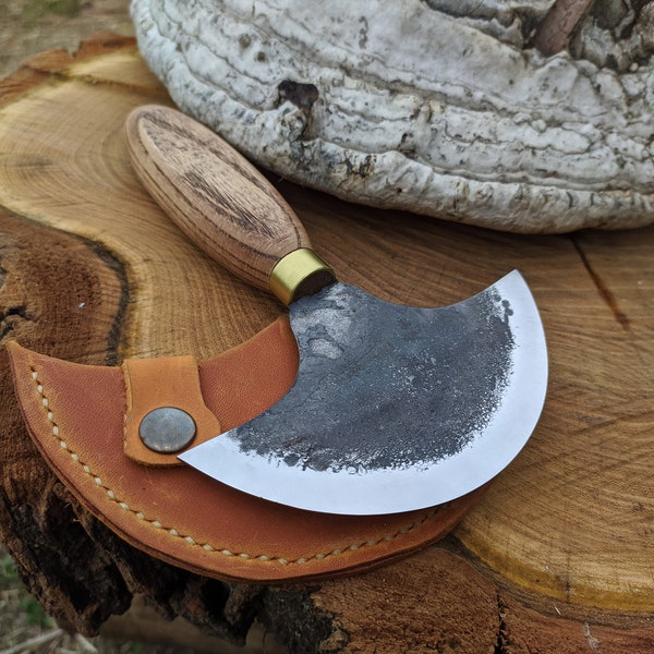 Leather Round Knife Etsy