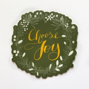 Choose Joy Sticker 2.88x3 Inches Weatherproof Vinyl Sticker for Laptop Water Bottle Inspirational Decor Gift for Joyful Living