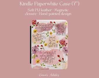 Étui pour Kindle de versets bibliques chrétiens, étui pour Kindle basé sur la foi, avec écriture sainte, cadeau religieux inspirant pour elle, étui pour prière du dimanche matin
